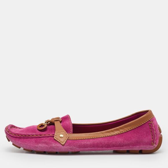 Louis Vuitton Pink/tan Suede And Leather Charm Slip On Loafers Size 41,New Products : American Fashion Style Bags On Sale